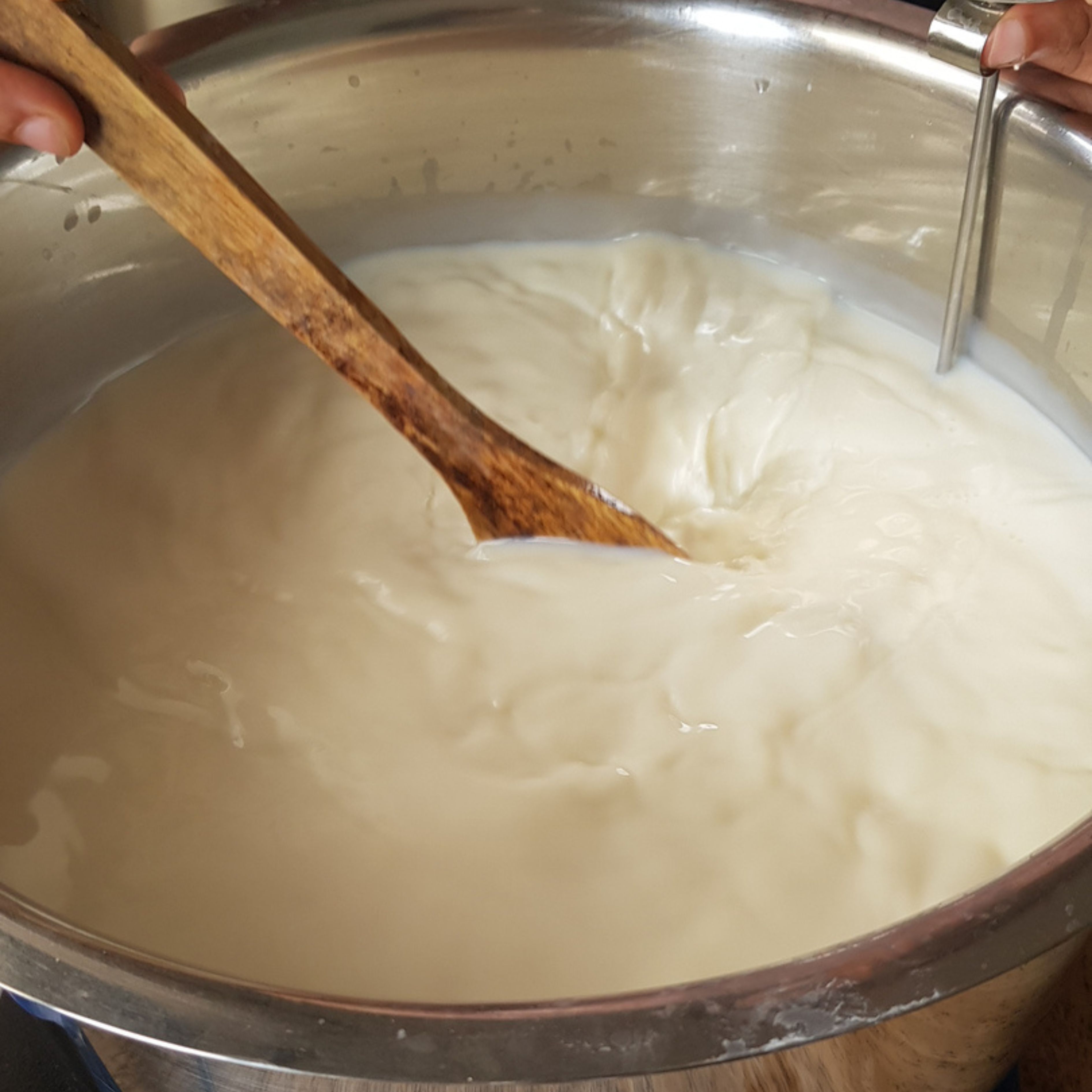 Milk being stirred