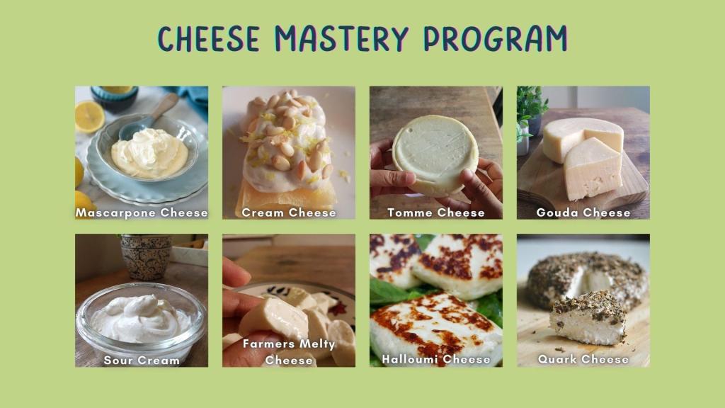 Image of 8 Cheeses that are taught in Cheese Mastery Program